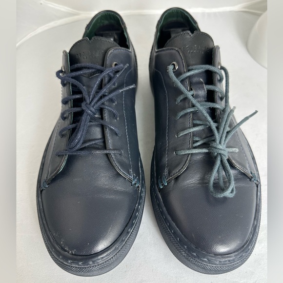 Ted Baker London Men's Princc Leather Blue Black Casual Oxford Dress Sneakers, 8 - Picture 2 of 12